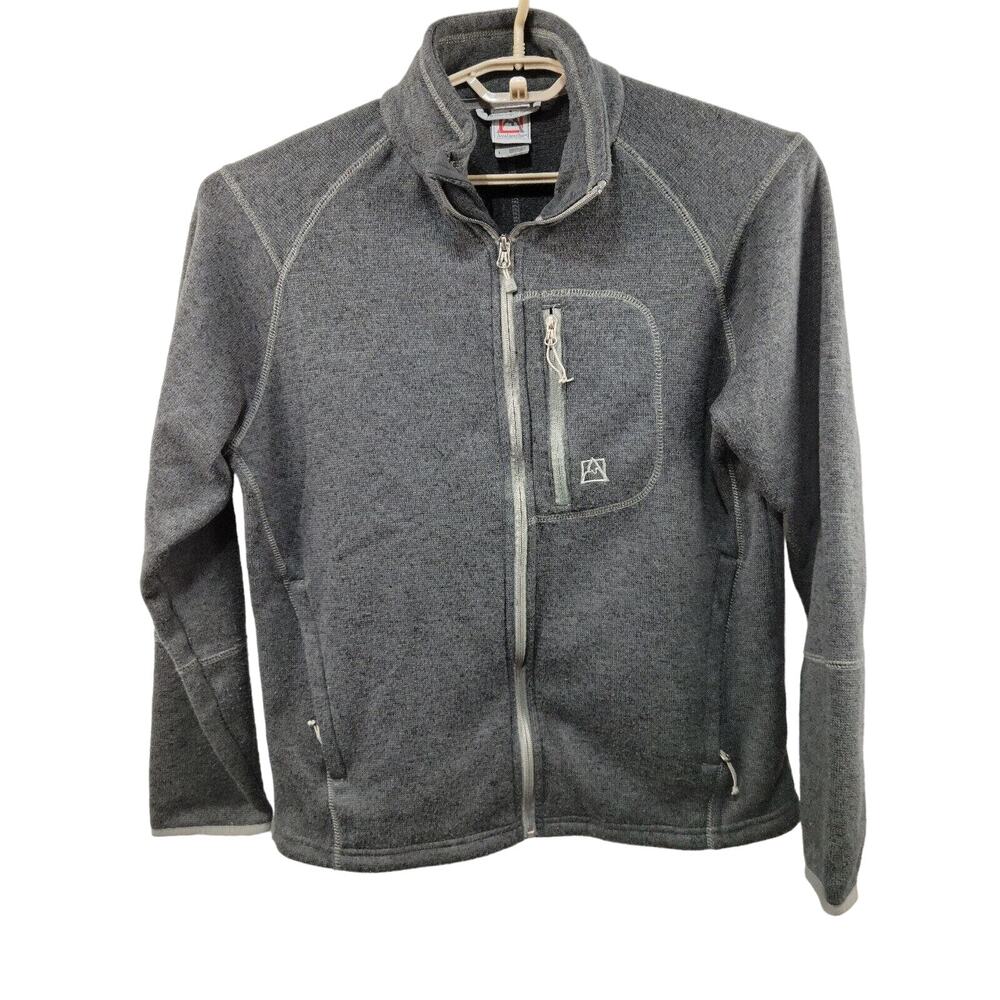 Avalanche Sweater Jacket Mens Large Gray Long Sleeve Full Zip Collar Outdoor